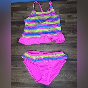 Bobbie Brooks Pink and Yellow Bikini, XS 4/5